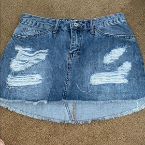 Ripped jeans skirt
